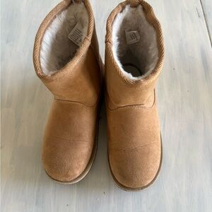 Classic Suede Faux Fur Lined Ankle Boots - Chestnut